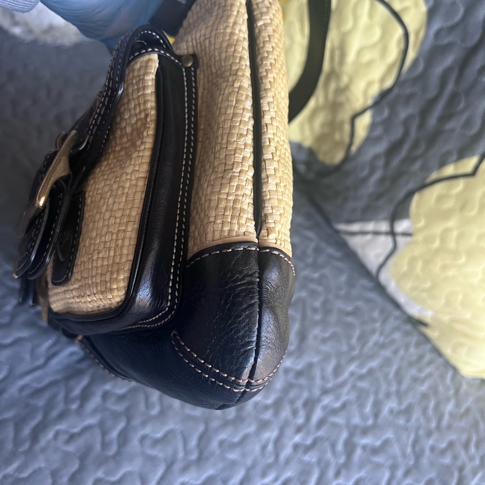 Coach legacy Leather and Straw Shoulder Bag - Picture 6 of 16